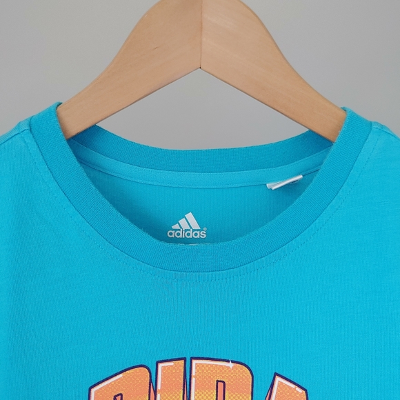 Adidas Graphic T-Shirt Basketball Size Small Blue - Picture 11 of 12